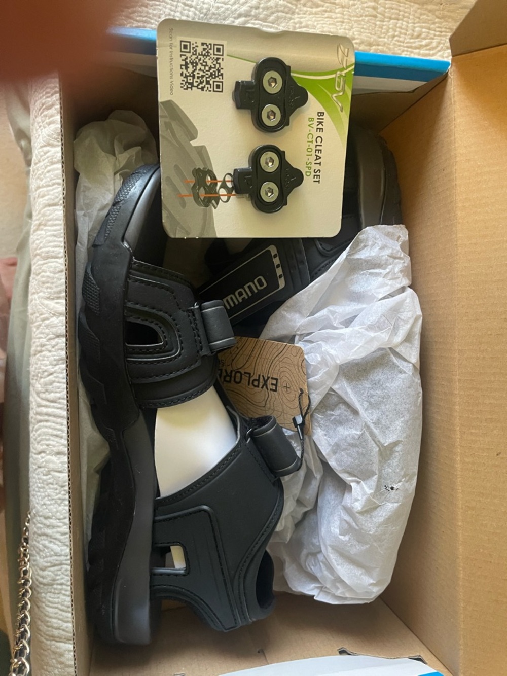 Shimano Black and White Cycling Sandals with SPD Straps unisex. NWT - Picture 5 of 9
